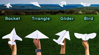 new 4 flying paper rocket best 4 flying notebook plane triangle bird rocket top 4 flying plane [upl. by Naus]