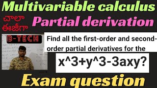 multivariable calculuspartial derivativesbasicsintroduction1st order 2nd orderbtechmaths btech [upl. by Nortad565]