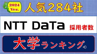 2024Ver人気284社、NTTデータ採用者数、大学ランキング [upl. by Adnirak615]