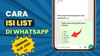 cara mengisi daftar list nama kegiatan di wa [upl. by Rihana]