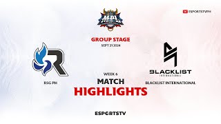 RSG Philippines vs Blacklist International HIGHLIGHTS MPL PH S14  BLCK VS RSG ESPORTSTV [upl. by Ahsinoj]