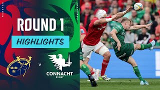 Munster v Connacht  Highlights  Round 1  URC 202425 [upl. by Hourigan]