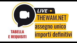 ASSEGNO UNICO 2022 le TABELLE con tutti GLI IMPORTI  LIVE [upl. by Hodges]