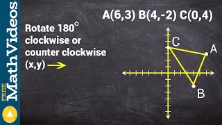 Learn how to rotate a figure 180 degrees about the origin ex 2 [upl. by Reinaldos]