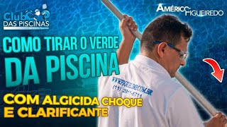 ÁGUA DA PISCINA VERDE COMO RESOLVER  Com Algicida de Choque e Clarificante piscina PiscinaVerde [upl. by Dellora]