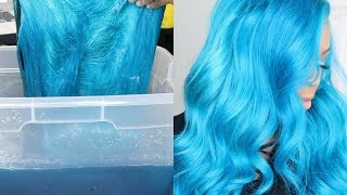 MUST WATCH Blue Hair In 5 MINS →Watercolor Method← Ft Ali Pearl Hair [upl. by Ecirum]