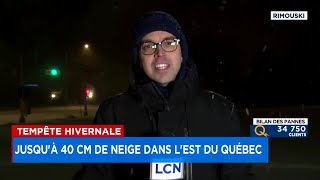 Tempête hivernale jusquà 40 cm de neige attendus dans lEstduQuébec  Explications 6h [upl. by Saticilef]