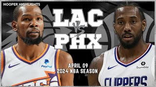 LA Clippers vs Phoenix Suns Full Game Highlights  Apr 9  2024 NBA Season [upl. by Aicsile414]