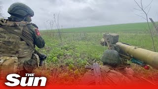 Russian soldiers fire antitank missile systems at Ukrainian stronghold [upl. by Alina93]