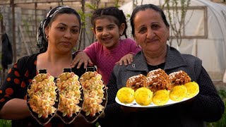 Meat Balls from Beef in Azerbaijani  Salad of Lots of Vegetables [upl. by Aleedis]