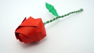 Origami Rose tutorial Davor Vinko [upl. by Dom97]