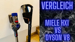 Dyson V8 vs Miele HX1 Akkustaubsauger  Test Vergleich  Welcher Staubsauger ist besser [upl. by Laerdna]