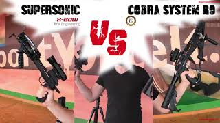 Fastest Pistol Crossbow in the World Cobra R9 vs SUPERSONIC by XBOW fma Engineering  Speedtest [upl. by Arahd982]