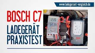 BOSCH C7 Test  Ladegerät Test am Auto  12V Autobatterie laden kurz erklärt  12V  24V Ladegerät [upl. by Enitsenrae]