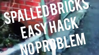 Spalled Broken Brick Repair How to Fake Finish  Easy Bricklayer Trick [upl. by Mazonson456]