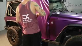 How to vinyl wrap Jeep wrangler door Vinyl wrap work around hinges door lock By CKWRAPS [upl. by Ccasi]