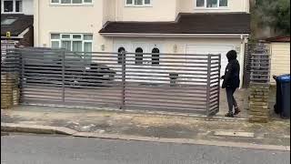 Telescopic sliding gate with swivel pedestrian gate [upl. by Capwell]