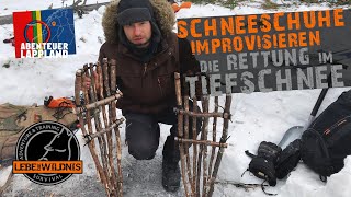 EINFACH Schneeschuhe improvisieren  RETTUNG im TIEFSCHNEE⎥Wie man draußen Schneeschuhe herstellt [upl. by Dilly]