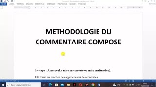 Méthode COMMENTAIRE COMPOSÉ  L’INTRODUCTION  Sujet de type 2 [upl. by Duhl]