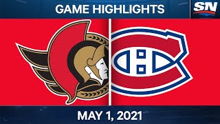 NHL Game Highlights  Senators vs Canadiens – May 1 2021 [upl. by Wilkie929]