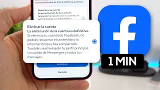 Cómo ELIMINAR cuenta de Facebook PARA SIEMPRE ❌ [upl. by Swenson]