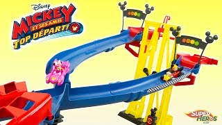 Mickey Top Départ Super Piste dEntrainement Jouet Disney Roadster Racers Noel 2018 IMC Toys [upl. by Narod587]