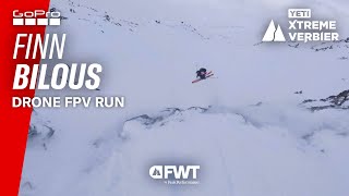 GoPro Drone FPV POV Finn Bilous World First 360 off the Hollywood Cliff I 2024 YETI Xtreme Verbier [upl. by Royal]