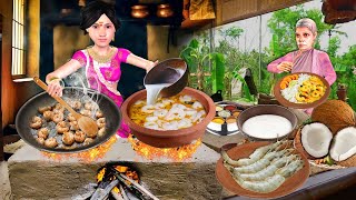 Butter Masala Prawns Fry Kerala Recipe Street Food Shrimp in Coconut Milk Hindi Kahani Moral Stories [upl. by Fagaly]