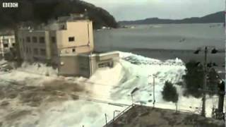 best footage of moment tsunami hit miyako city crashing waves and tossed cars [upl. by Cheung]