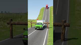 Buses amp Cargo Truck vs Logs Trap  BeamNGdrive shorts beamngdrive bus [upl. by Eynttirb777]