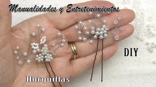 DIY  Como hacer horquillas para el pelo  How to make hair pins [upl. by Lyndsay451]