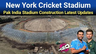 New York Cricket Stadium In Eisenhower Park  Pak India T20 WC Stadium Construction Latest Updates [upl. by Alel]