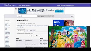 5222024  Disney Princesses👑👸 English to Spanish on WordReferencecom 3 minimum [upl. by Gibert]