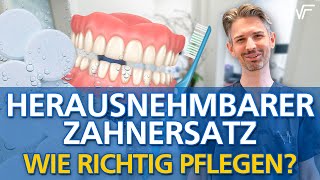 Herausnehmbarer Zahnersatz  Reinigung mit CoregaTabs Kukident und Co Prothesenbürste hilfreich [upl. by Brom]