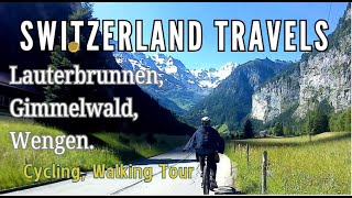 Switzerland Lauterbrunnen Gimmelwald Wengen cycling and walking tour May 2022 [upl. by Odlonra]