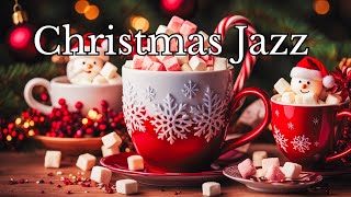 Snow Falling at Cozy Christmas Coffee Shop Ambience with Sweet Christmas Jazz Music to Study Unwind [upl. by Wolf953]