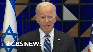 Watch Biden speaks from Israel amid outcry over Gaza hospital blast  Special Report [upl. by Enelear]