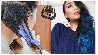 How to Color Your Hair At Home  DIY Blue Hair [upl. by Latoniah]