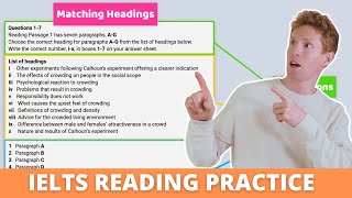 IELTS Reading Matching Headings  Best Strategy  Practice [upl. by Berliner383]