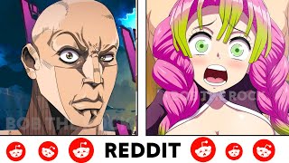 Demon Slayer Girls vs Reddit The Rock Reaction Meme Anime vs Reddit [upl. by Zildjian355]