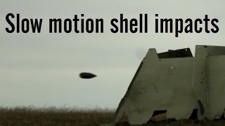 Artillery shell impacts in slow motion [upl. by Anneyehc41]