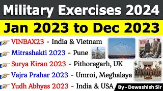 Military Exercises 2023  Jan to Dec 2023  युद्ध अभ्यास 2023  Current Affairs 2024 defence [upl. by Novikoff]