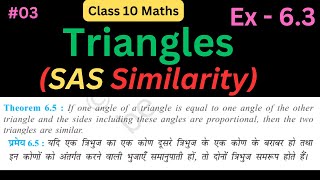 Chapter 6 Triangles Theorem 65 Class 10 Maths NCERT  SAS Similarity Class 10 SAS Theorem class 10 [upl. by Neeneg]