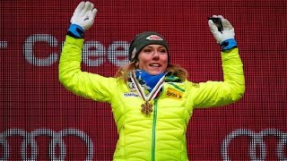 Mikaela Shiffrin • World Champs Vail Gold Medal Ceremony • 2015 [upl. by Findley]