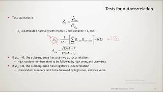 Random Number Autocorrelation Test  System Modeling and Simulation [upl. by Strohbehn]