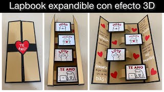 Sorprende a tu novio a  Lapbook EXPANDIBLE con efecto 3D de amor [upl. by Winwaloe]