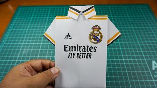 How to make Real Madrid paper jersey  paper tshirt 👕  origami  paper craft  DIY [upl. by Diaz185]