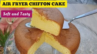 SIMPLE AIR FRYER CHIFFON CAKE RECIPE  JAPANESE VANILLA CAKE IN THE AIRFRYER [upl. by Mastrianni]