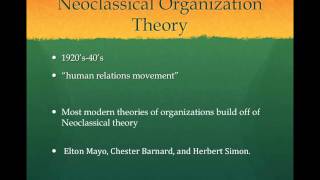 Overview of Classical and Neoclassical Organization Theory [upl. by Caines57]