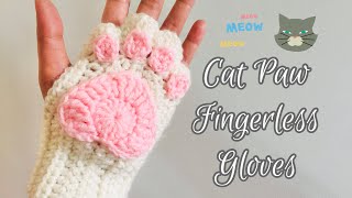 Crochet Cat Paw Fingerless Gloves [upl. by Htebasil]